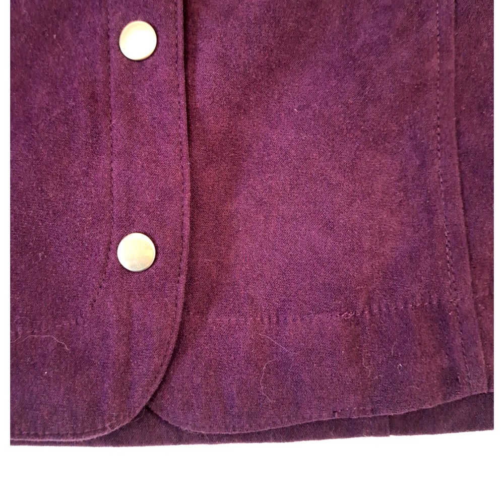 Faux Suede‎ Purple Shirt Jacket Women's L Purple Stretch Buttons Casual Soft - Picture 4 of 12